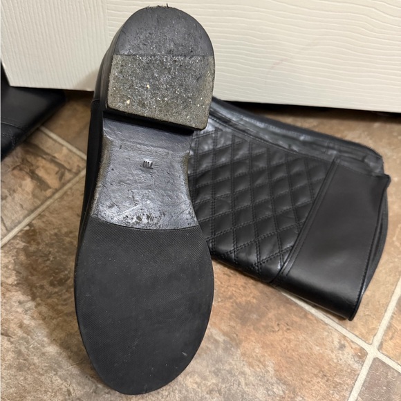 Tory Burch Black Quilted Leather Boots - Picture 3 of 4